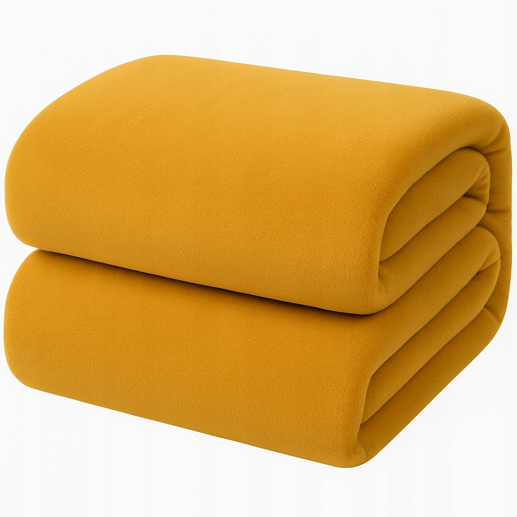 Mustard Blanket Smooth 160x200cm Soft Warm Cozy for Bedroom Living Room