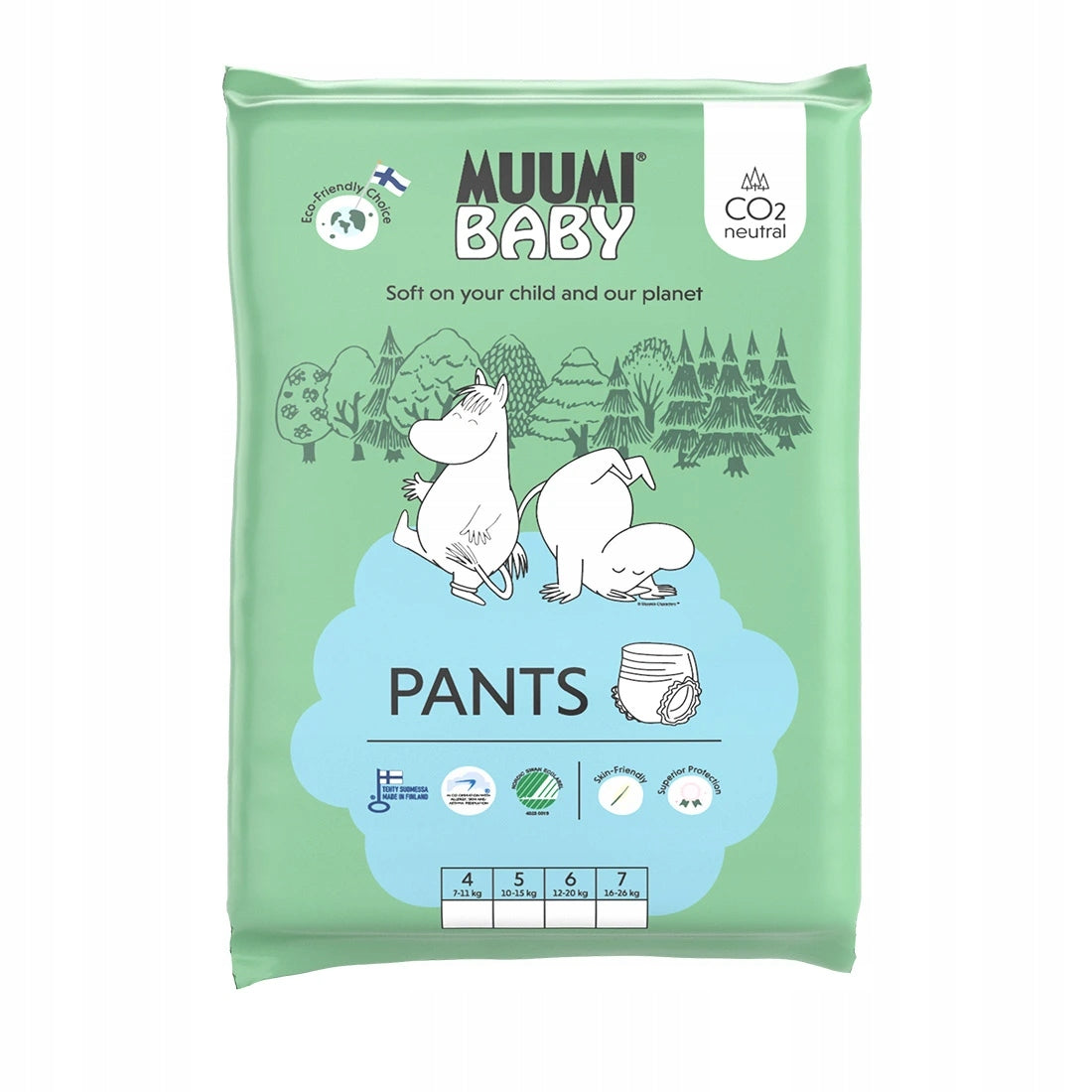 Muumi Baby Pants 6 Junior 12-20 kg (2 pcs), eco diapers Packaging status original