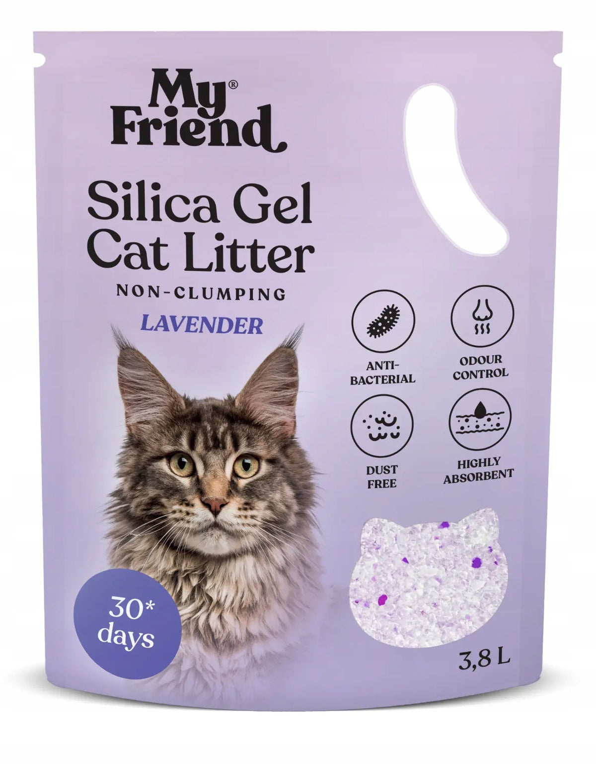 My Friend Lavender 3,8L Silicone Cat Litter Compact Lavender Scent