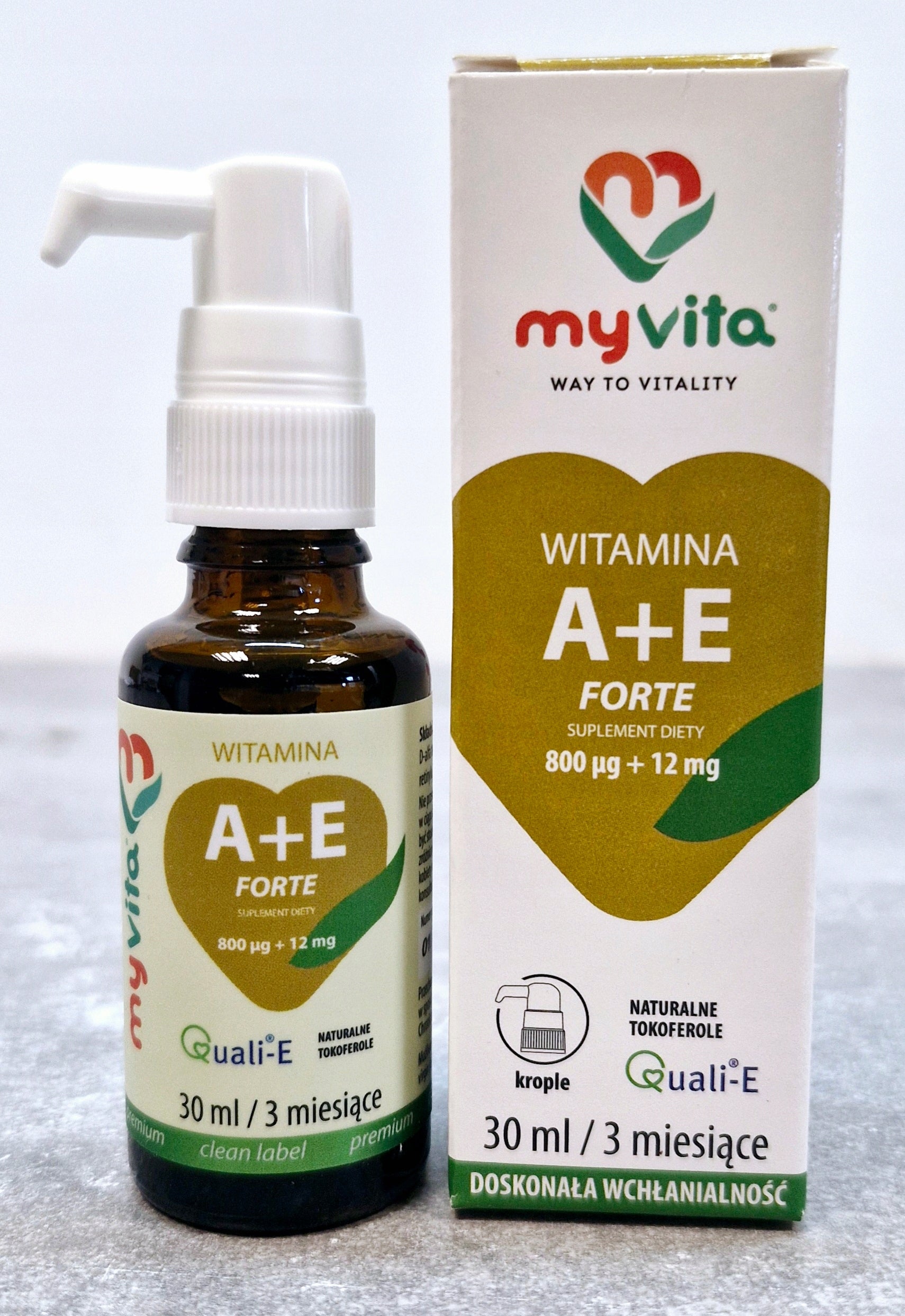 MyVita Vitamin A E Forte drops 30ml dietary supplement skin vision Manufacturer code 5903021590824