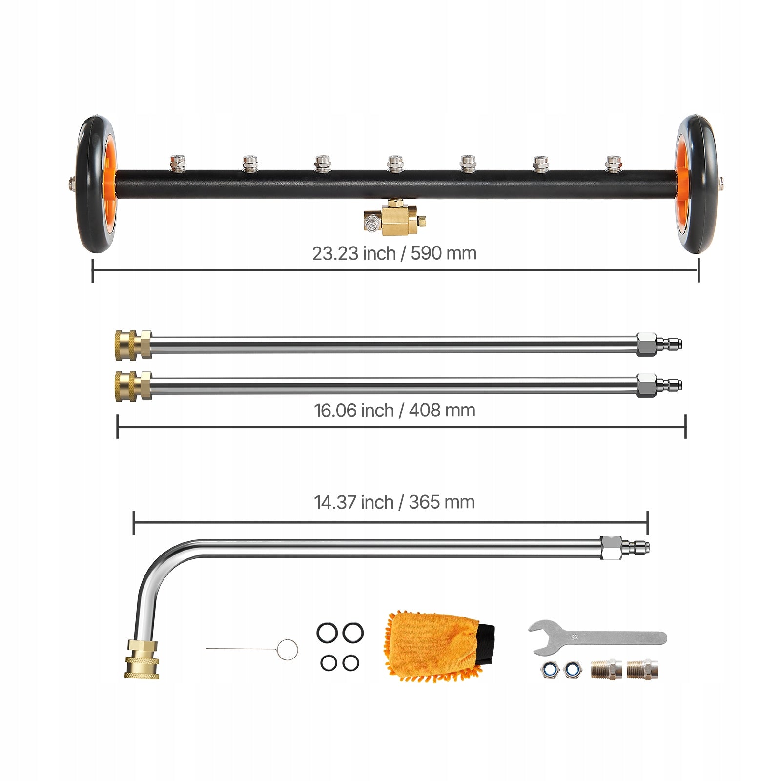 Myjka Ciśnieniowa 59CM 4000PSI Z 2 Koła I 2 Przedłużone Końcówki Wydajne EAN (GTIN) 197988312062
