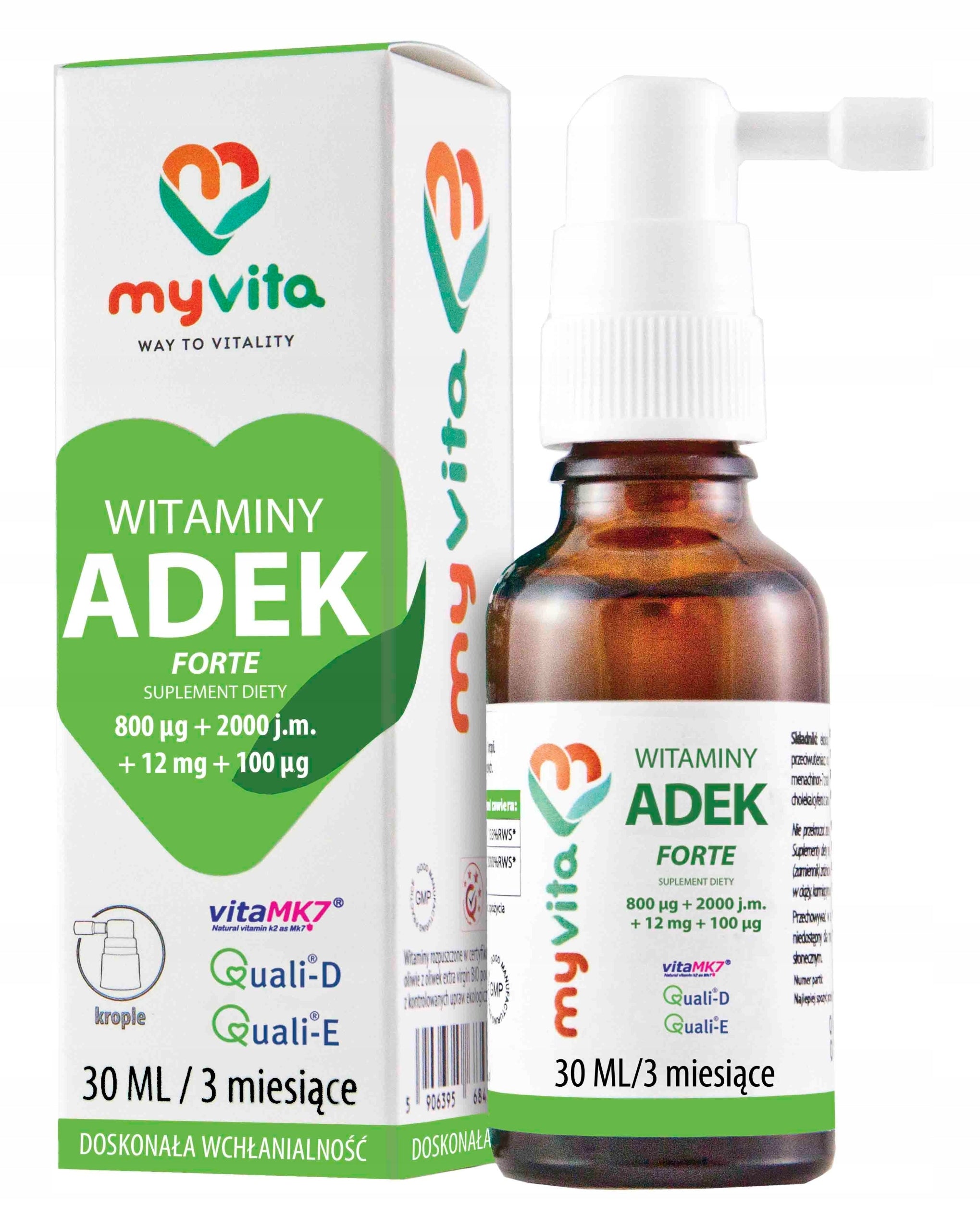 Myvita Vitamins ADEK Forte drops 30 ml vision RESISTANCE JOINTS BONES