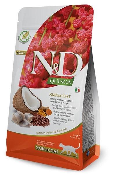 N&D GF Quinoa CAT Skin&Coat Herring & Coconut Varianta: 1,5 kg Product weight 1.5 kg