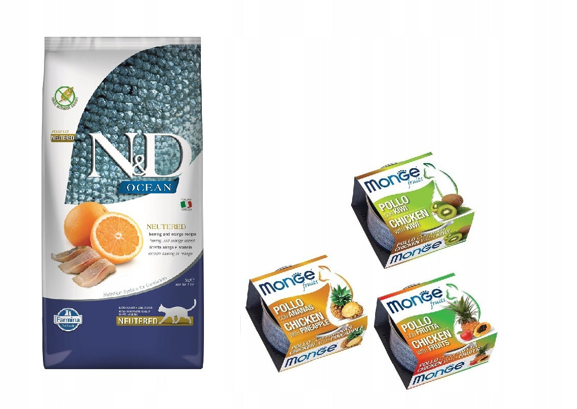 N&D OCEAN CAT NEUTERED Adult Herring & Orange Varianta: 5 kg Product weight 5 kg