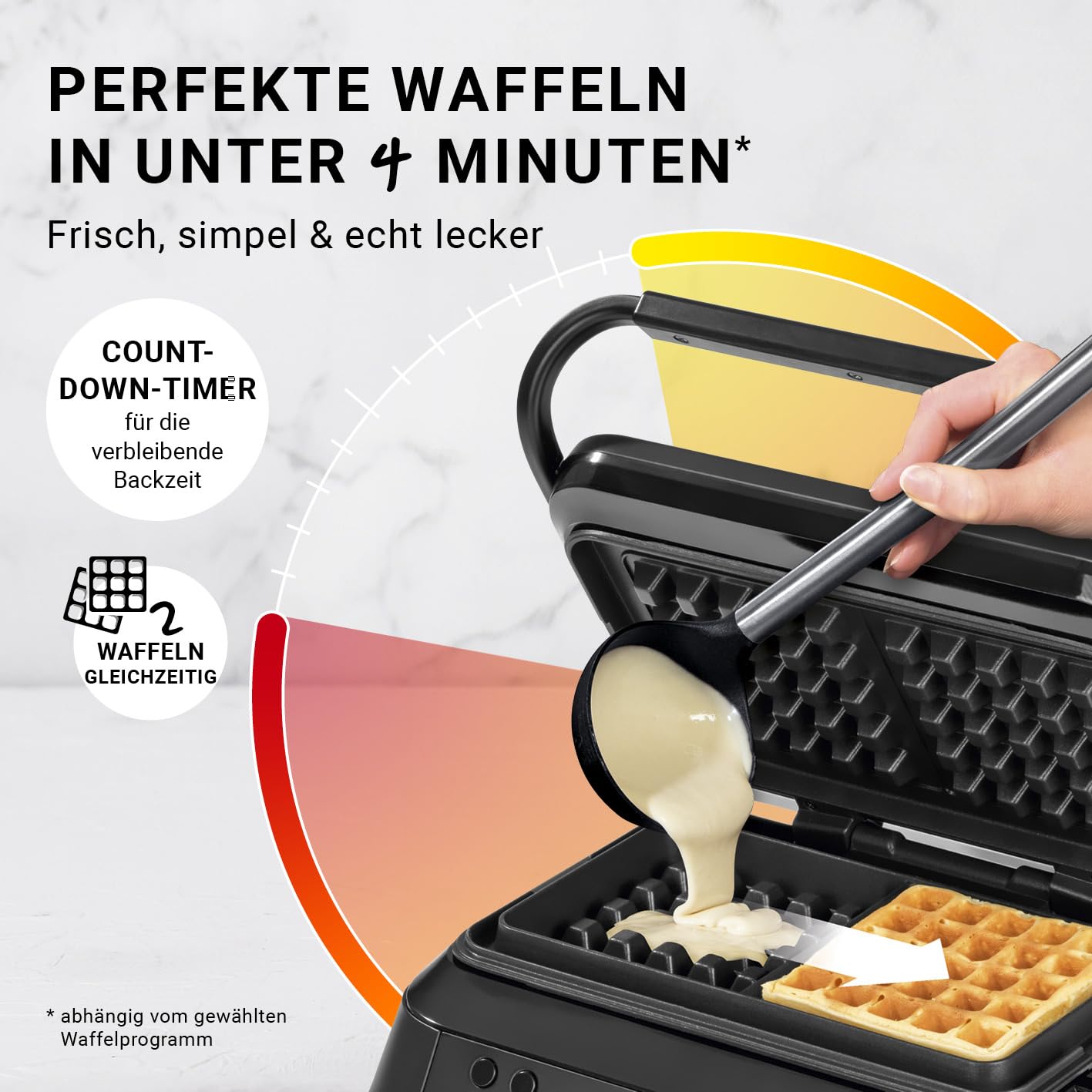N8WERK Premium Waffle Iron 1600 W 5 programs 7 levels Packaging status original