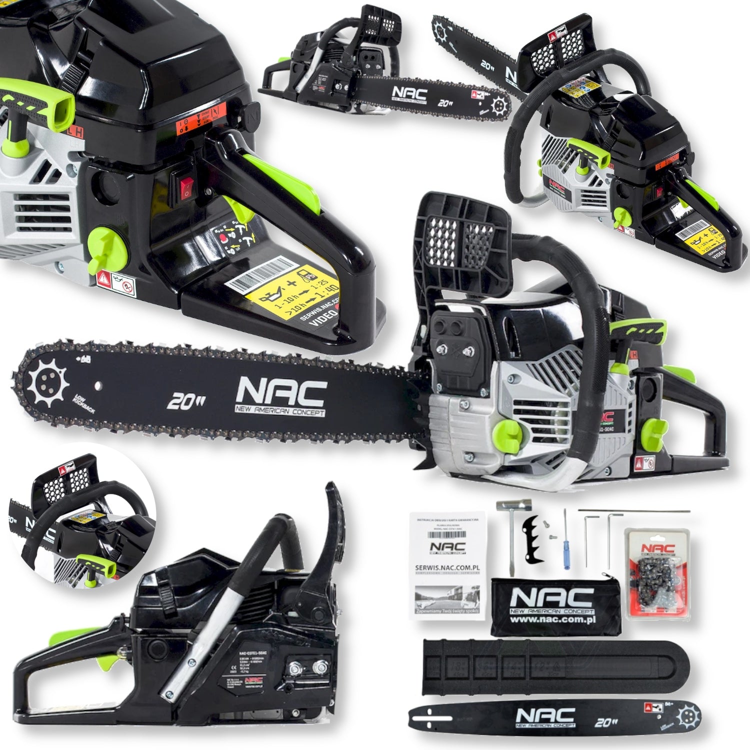NAC 3.9 HP PETROL CHAIN SAW 51cm Guide Bar CST61-50AC