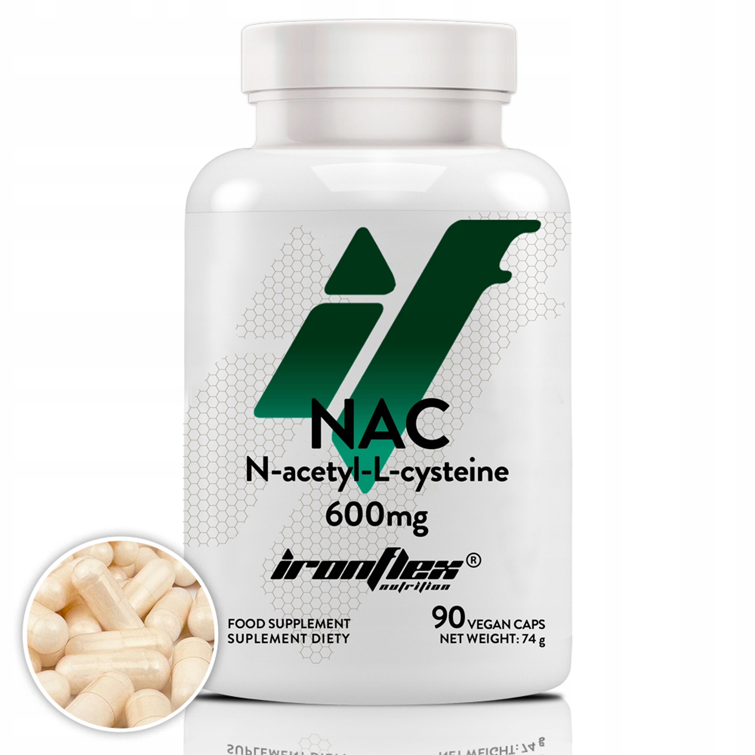 NAC 600 mg IronFlex N-ACETYL L-CYSTEINE 90 capsules DETOX LIVER PROTECTION