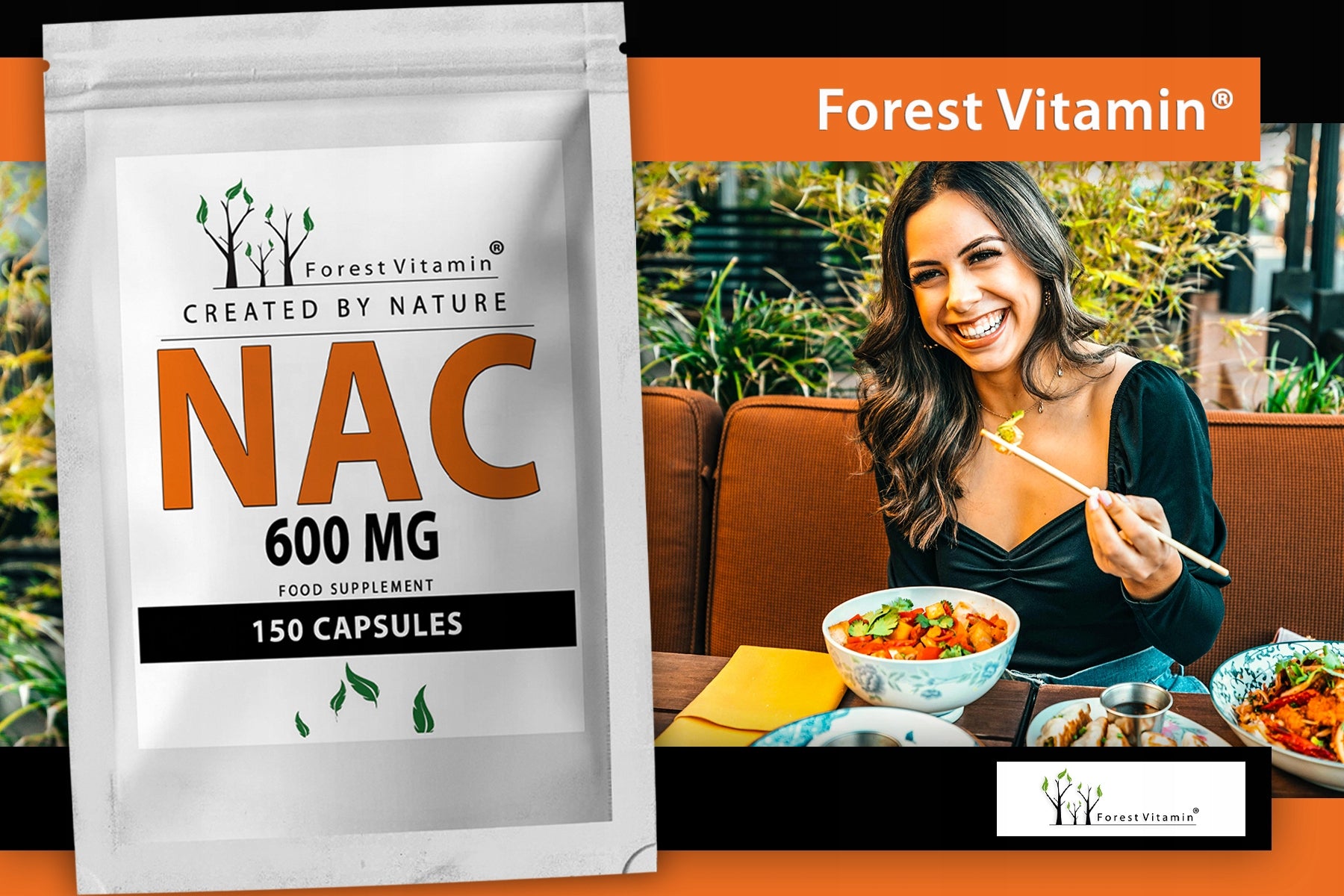NAC 600 mg N-acetyl L-cysteine Detox Antioxidant Forest Vitamin 150 kaps Brand Forest Vitamin