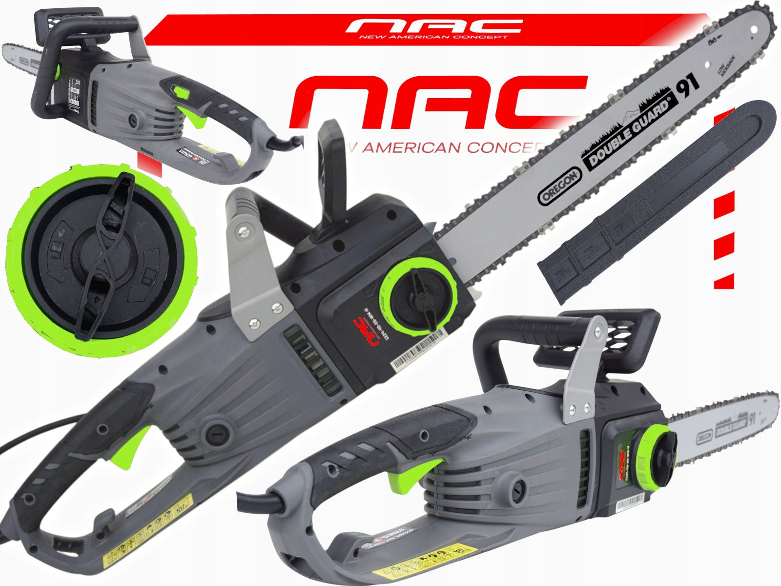 NAC ELECTRIC CHAINSAW CE24-40-OS-WM-H OREGON longitudinal motor