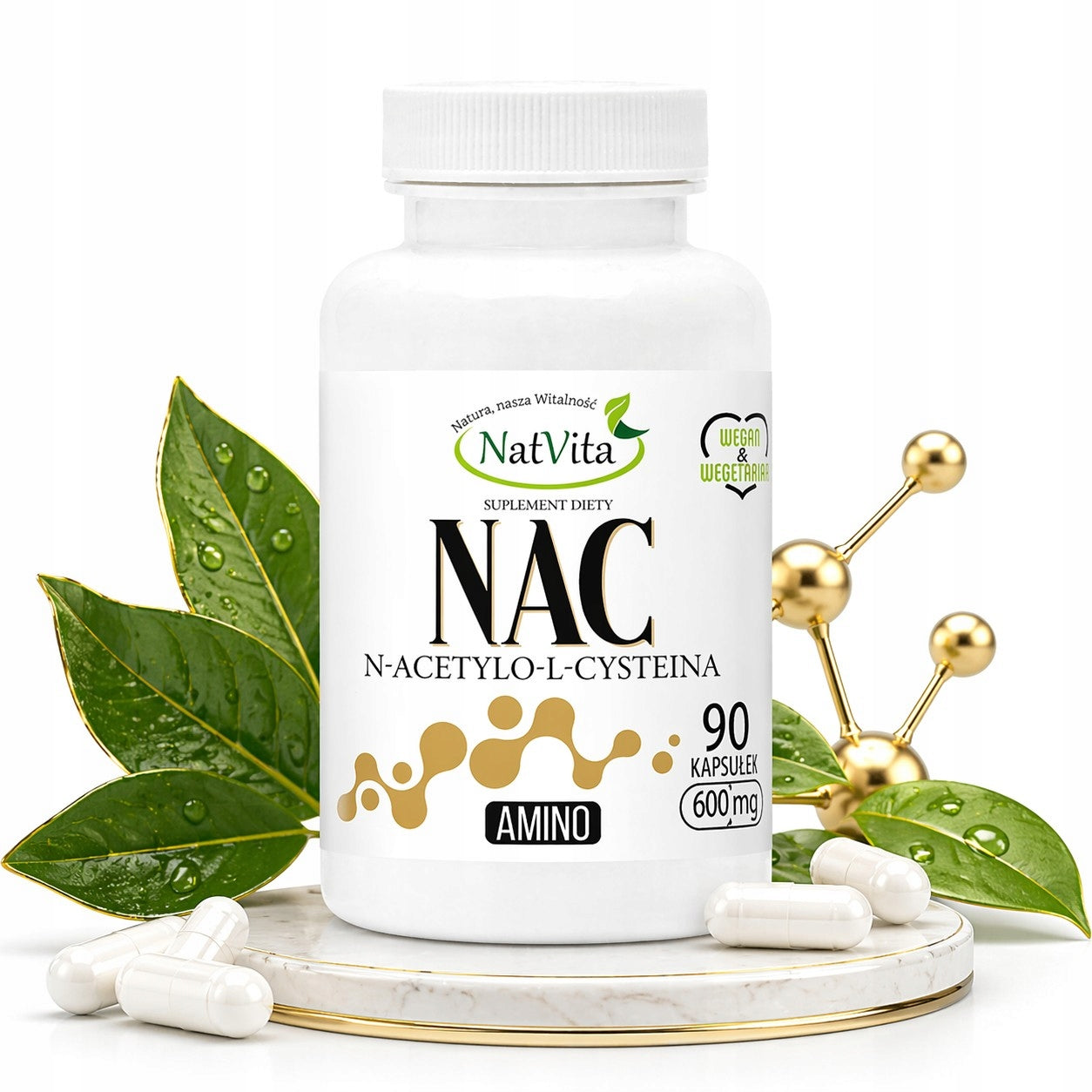 NAC N ACETYL L CYSTEINE 600 MG 90 CAPSULES DETOX LIVER NATVITA