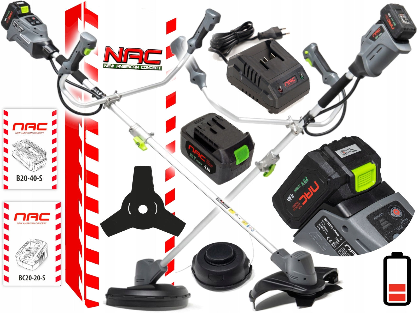NAC TRIMMER CORDLESS SCYTHE BKB20-B40-S line head disc