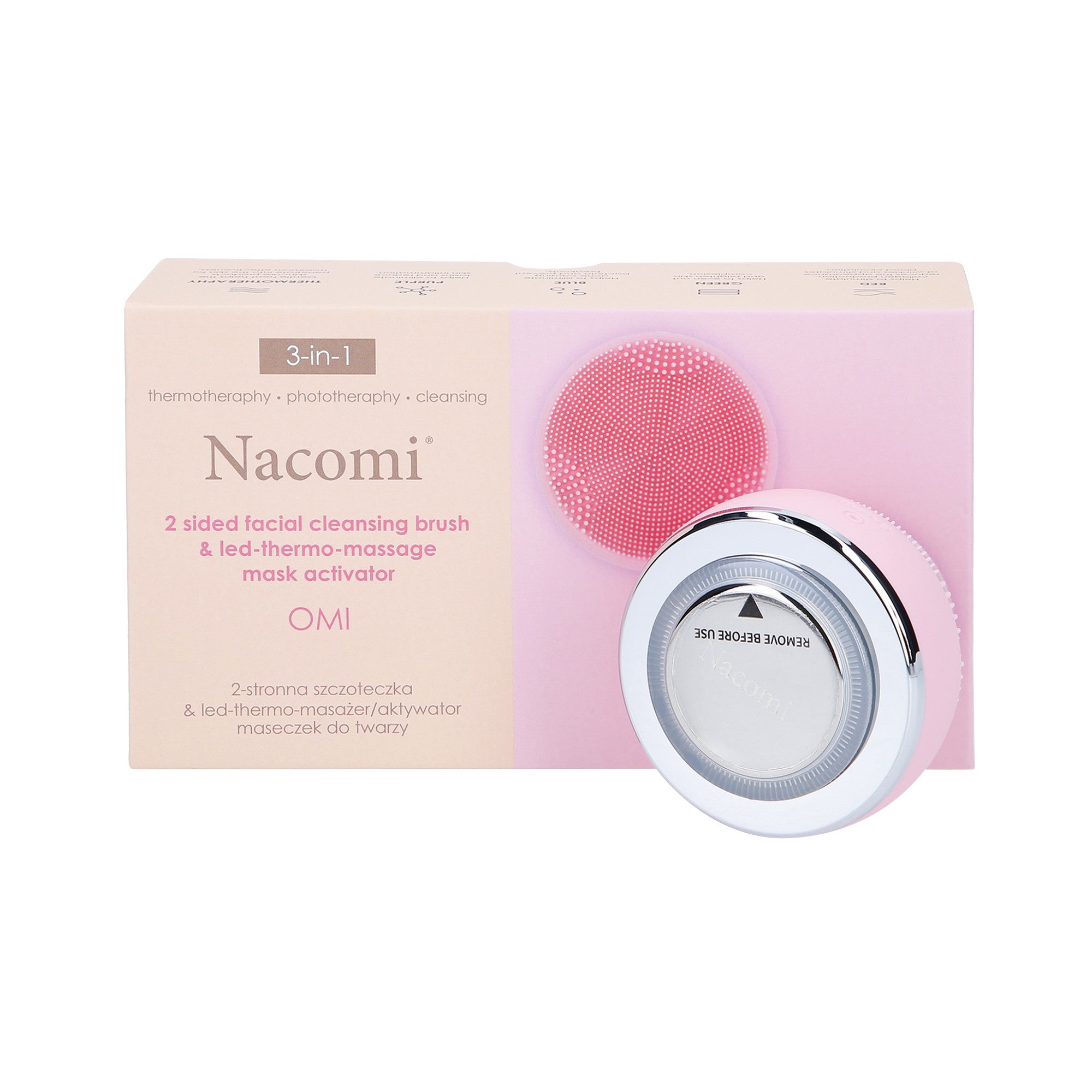 Nacomi Omi Gesichtsmassagegerät und Reinigungsbürste 3in1 