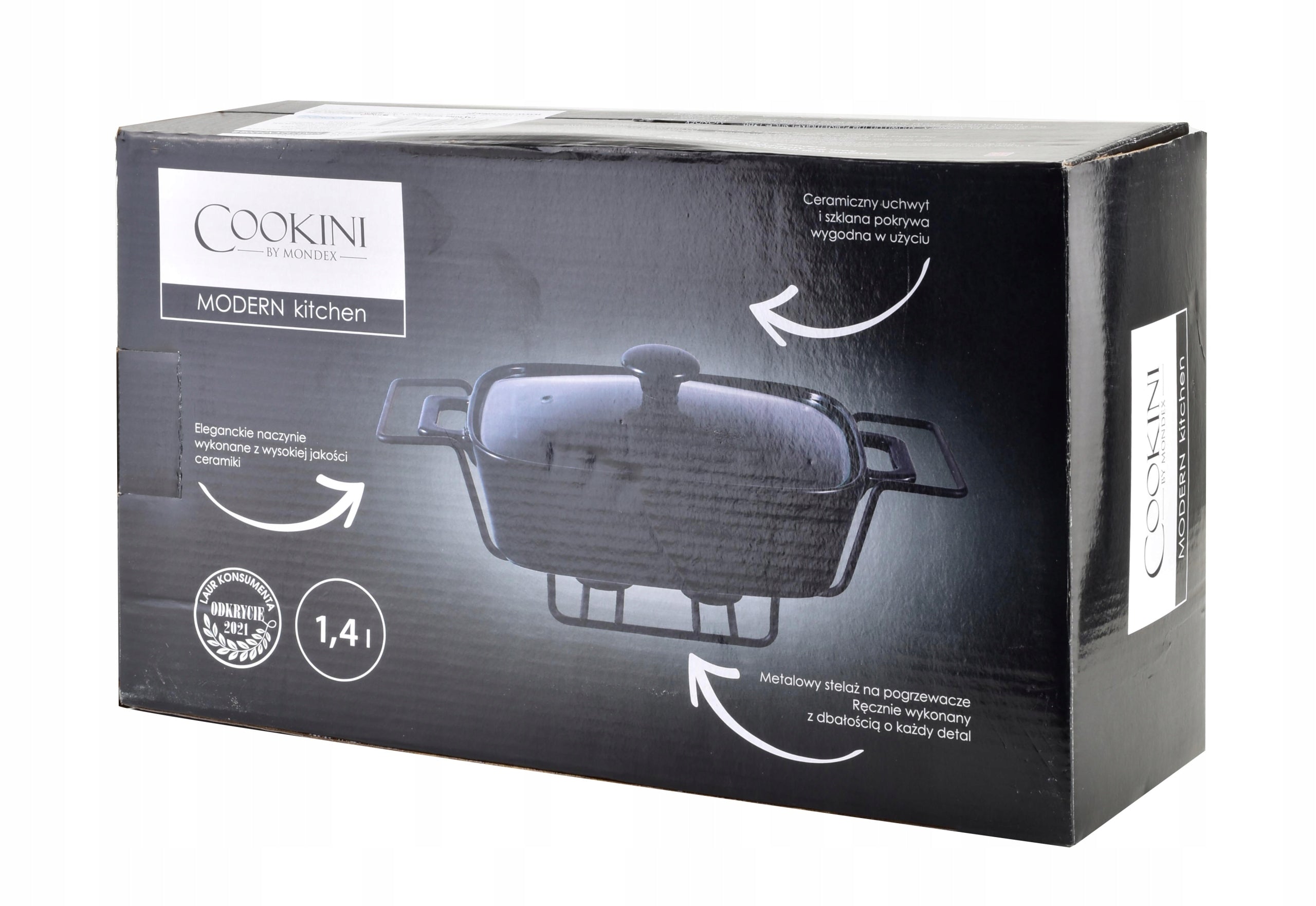 Cookini Modern Kitchen serviravimo indas su šildytuvu, 1.4 l