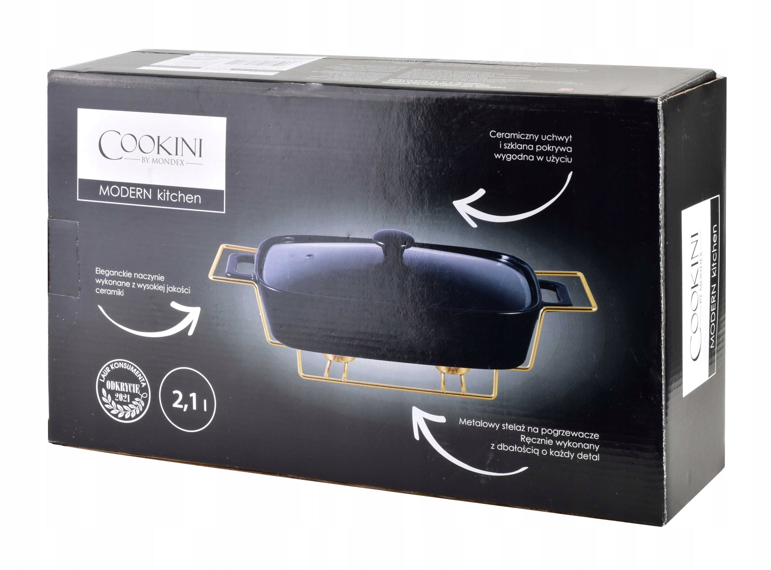 Cookini Modern Kitchen serviravimo indas su šildytuvu, 2.1 l