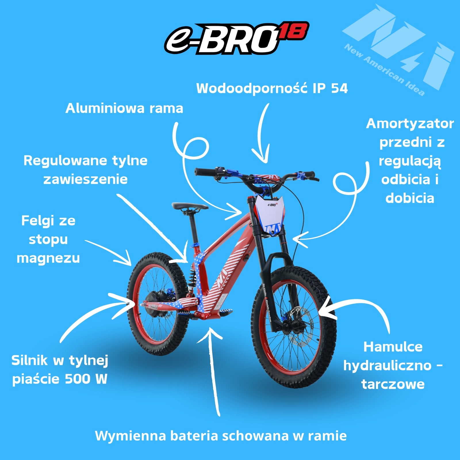 NAI e-BRO 18 electric motorcycle for children model 2025 EAN (GTIN) 8052796828100
