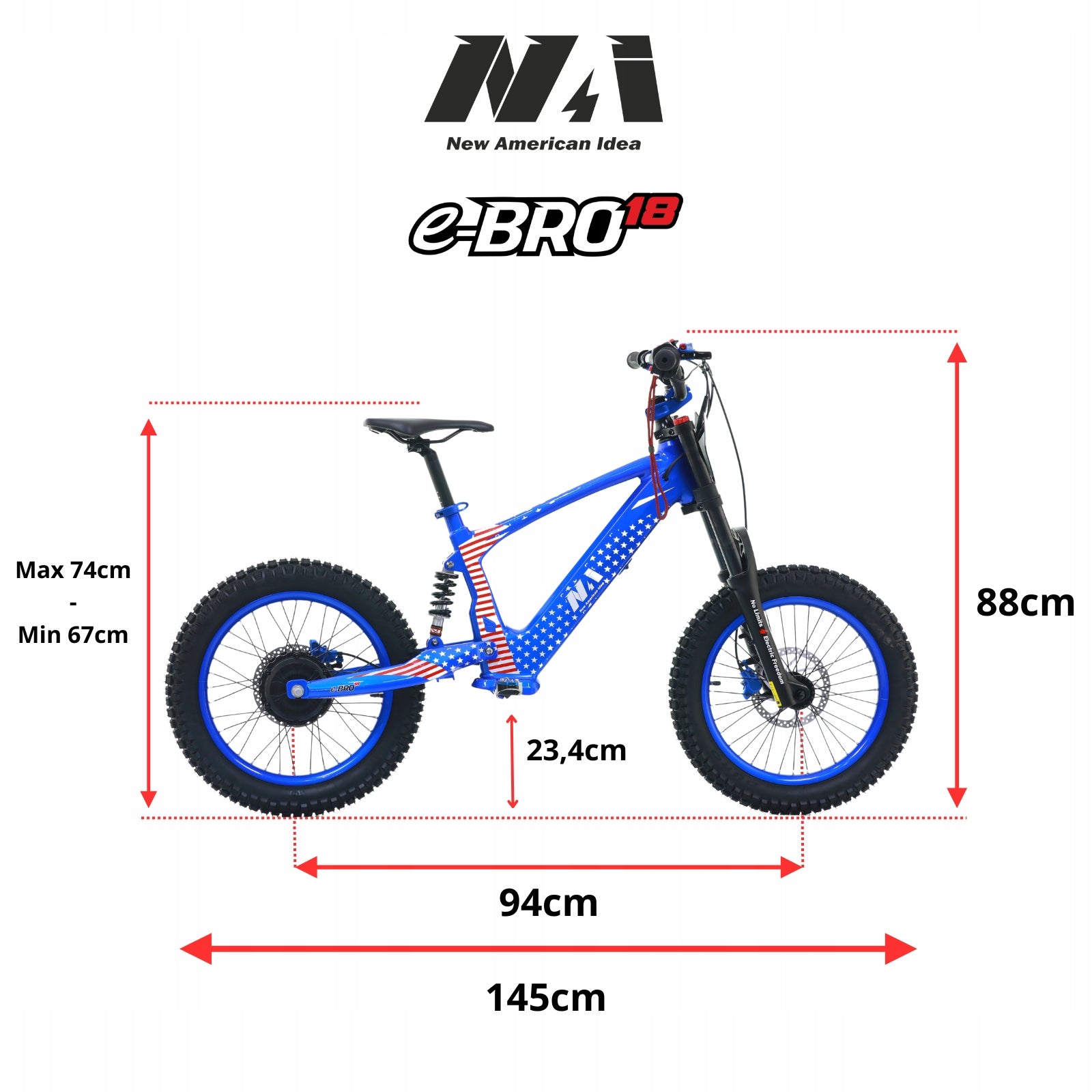 NAI e-BRO 18 electric motorcycle for children model 2025 Manufacturer code 8052796828124