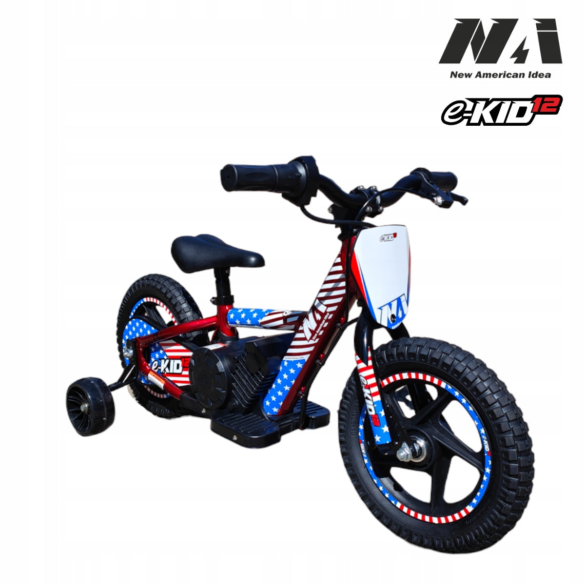 NAI e-KID 12 electric motorcycle for children, 12" wheels with side wheels Maximum speed 15 km/h
