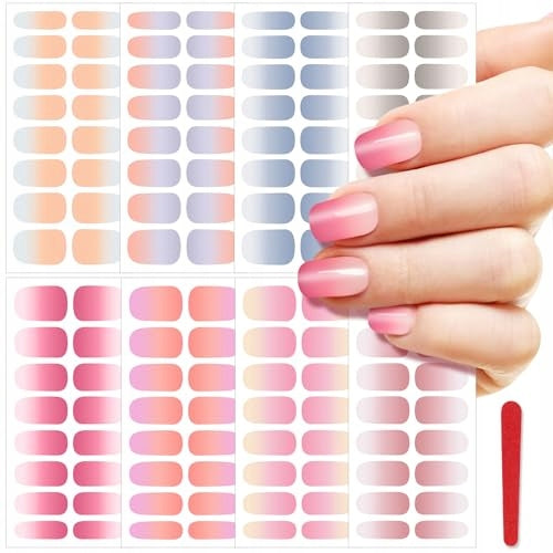 NAIL STICKERS SELF-ADHESIVE SOLID COLORS SET OF 8 SHEETS Brand no brand