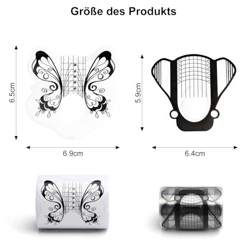 NAIL TEMPLATES SELF ADHESIVE BLACK BUTTERFLIES 200 PIECES DIY acrylic Manufacturer code SWC5908807008302