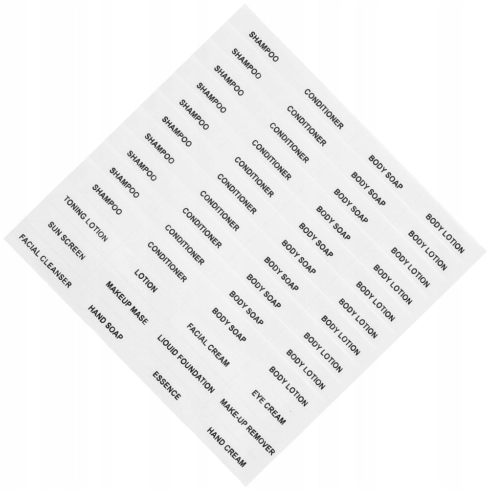NAKLEJKI NA BUTELKI DO SZAMPONU I KOSMETYKÓW UNIWERSALNE Label length 120 mm
