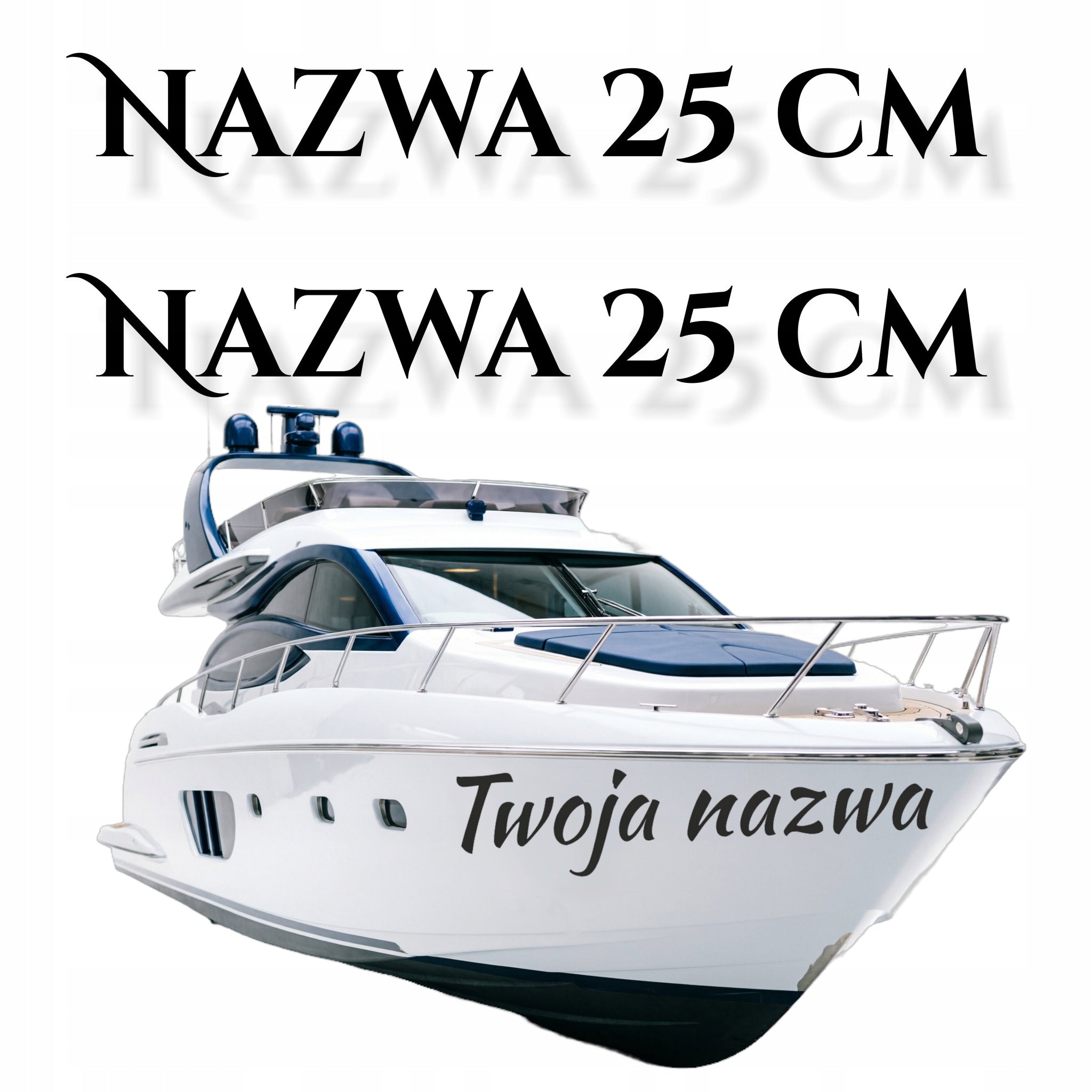 NAME FOR BOAT 2 PCS Waterproof Yacht Stickers Sailboat Boat 25 cm