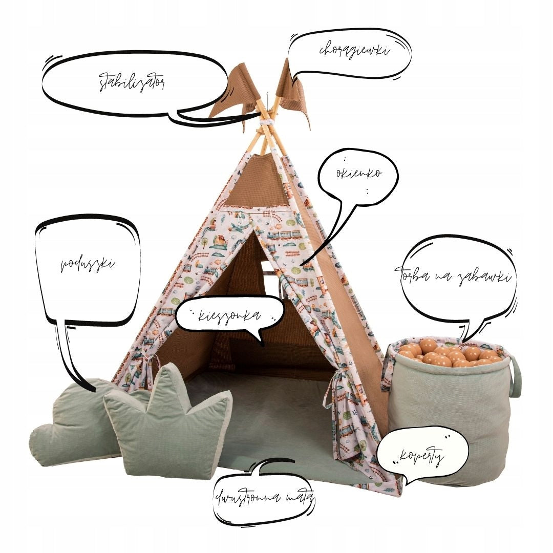 Tipi-Zelt für Kinder, Wigwam Little Trains 