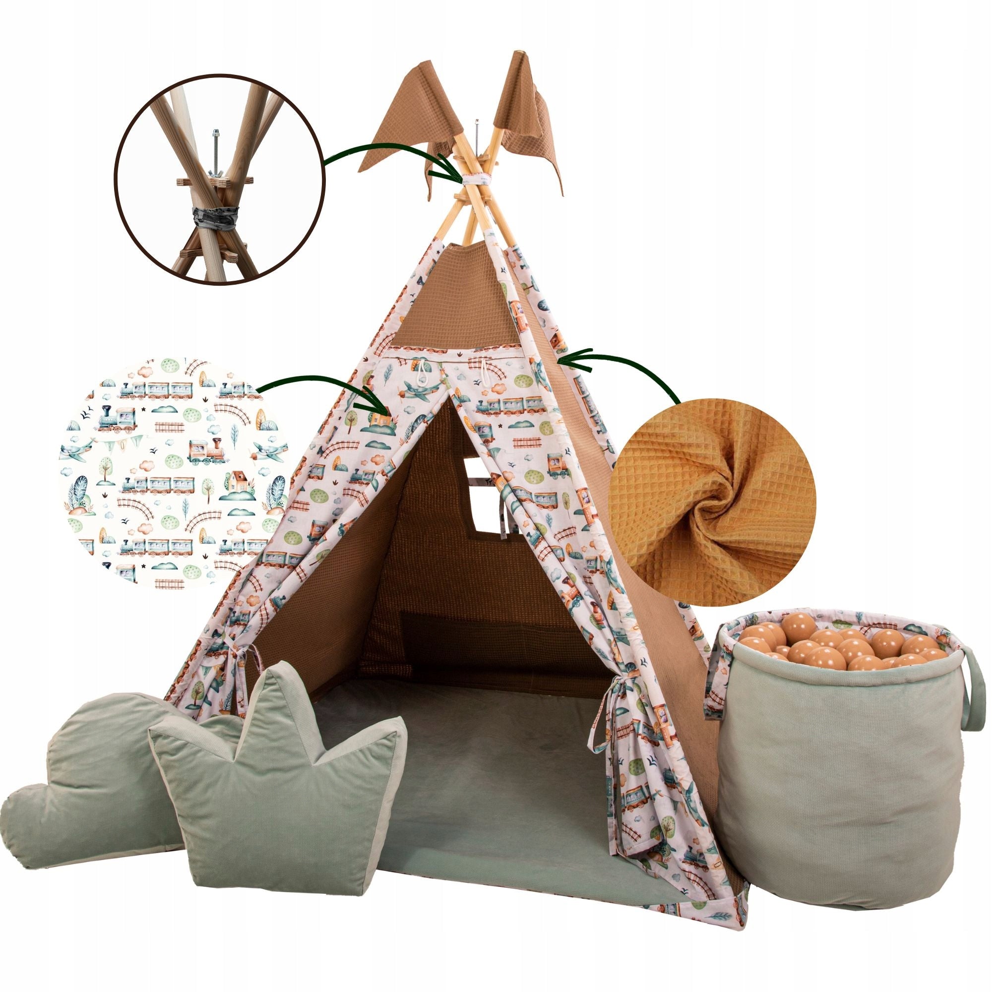 Tipi-Zelt für Kinder, Wigwam Little Trains 