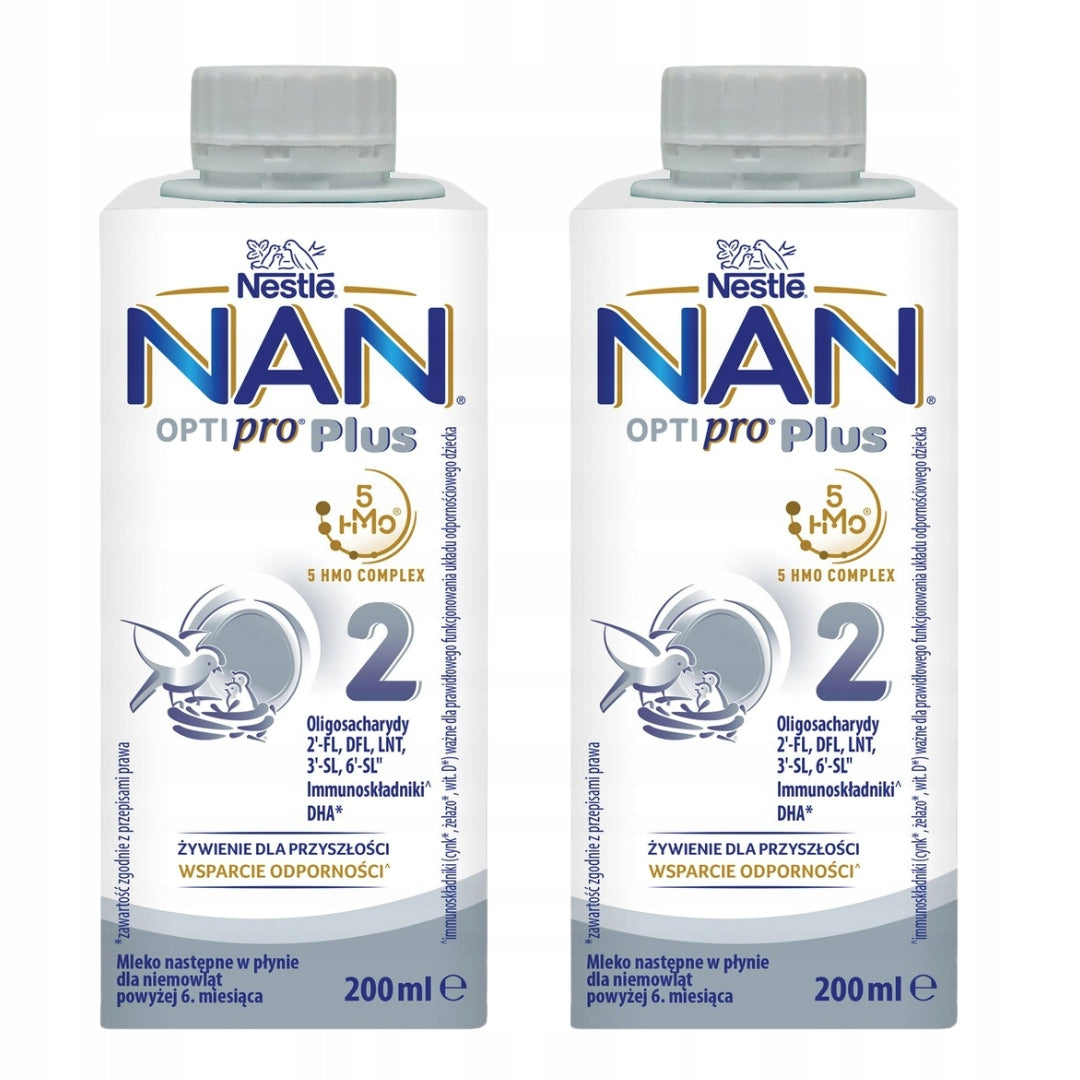 NAN OPTIPRO Plus 2 HMO Liquid milk over 6 months 2x 200ml