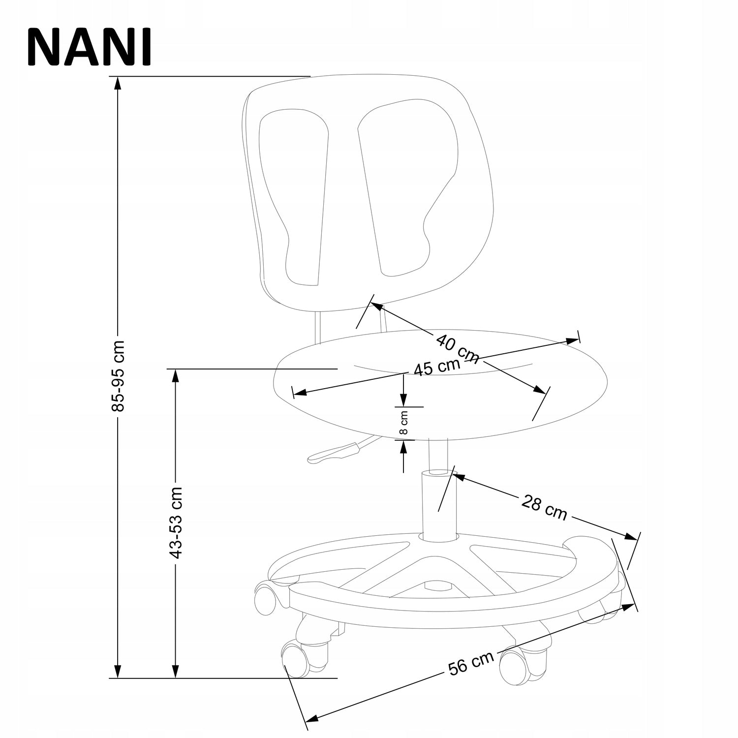 NANI Desk Chair Pink Swivel Adjustable Mesh Youth Chair Medical device no