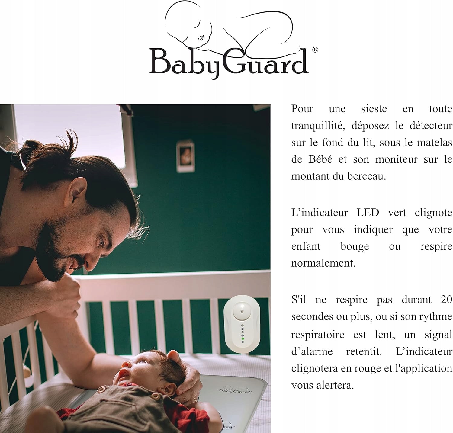 NANNY BABY BREATHING MONITOR WITH BABYGUARD PLATE Packaging status original