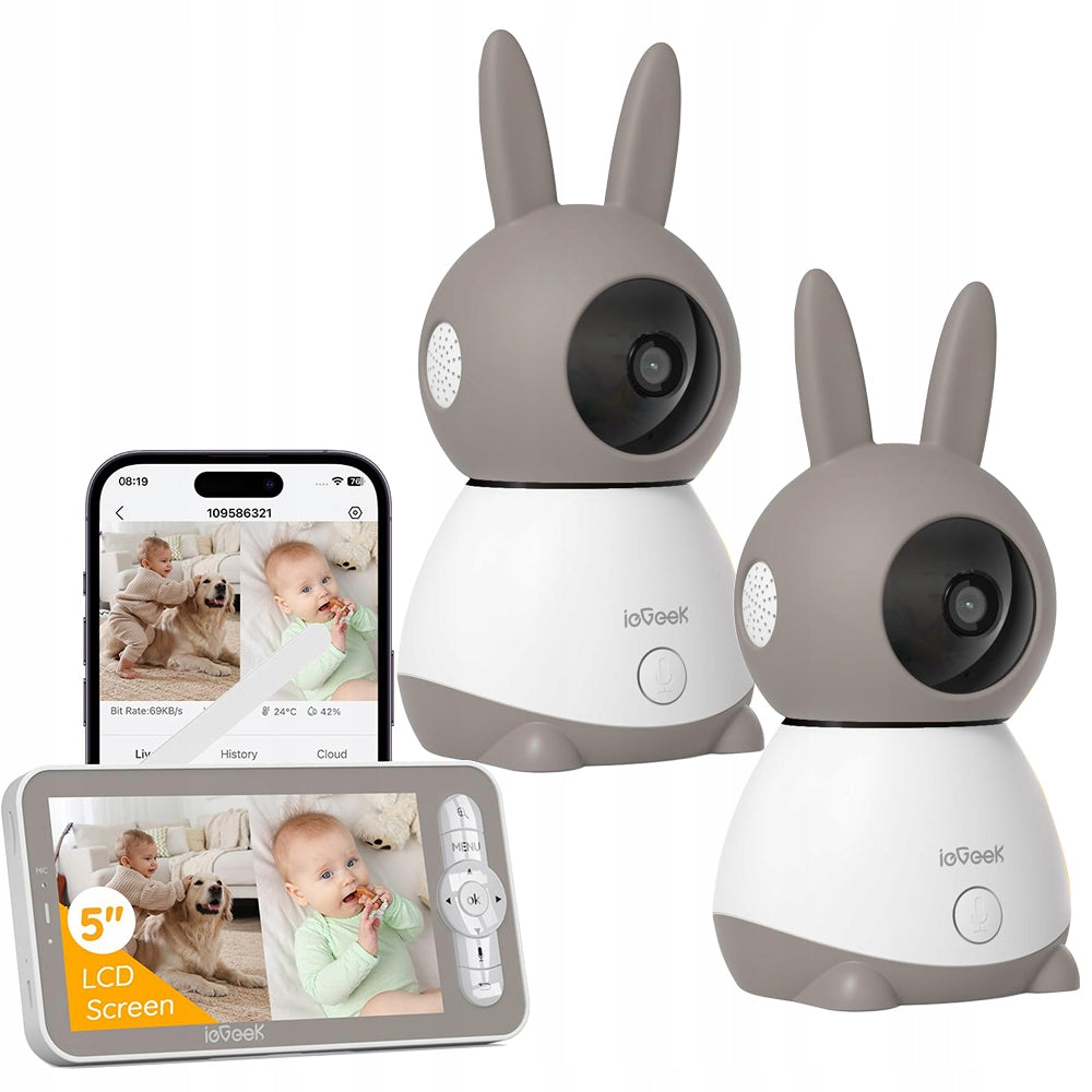 NANNY ELECTRONIC CAMERA 2 CAMERA 4×ZOOM HD SPLIT SCREEN PREVIEW Manufacturer code Automatyczne śledzenie z aplikacji
