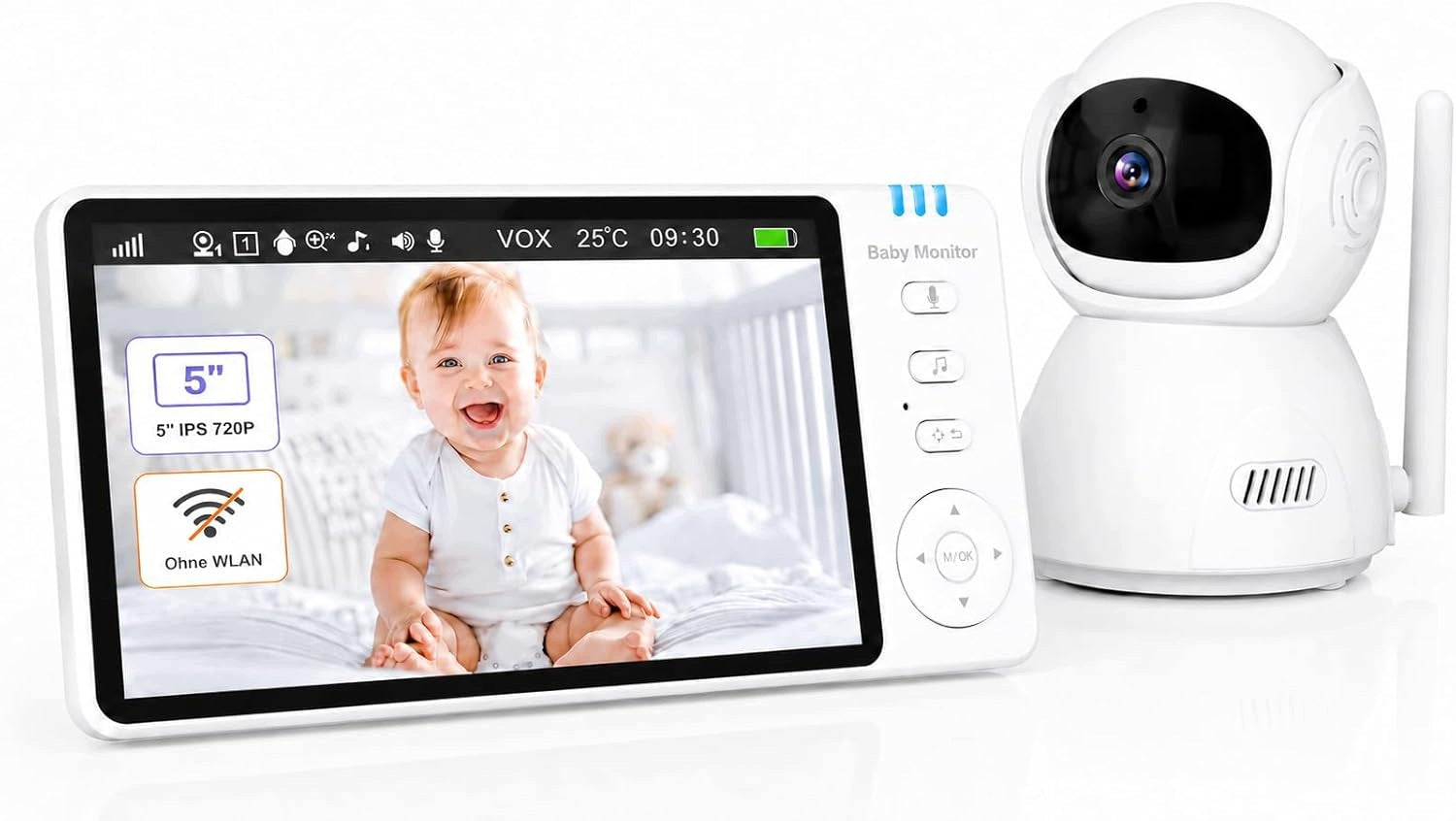 NANNY ELECTRONIC LCD CAMERA 5" TWO-WAY VOX TEMPERATURE