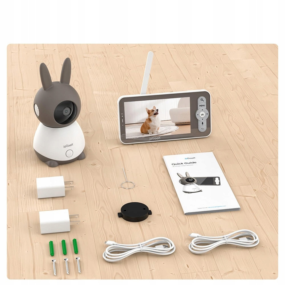 NANNY ELECTRONIC WIFI CAMERA PTZ 355° LCD MONITOR 5" WIRELESS