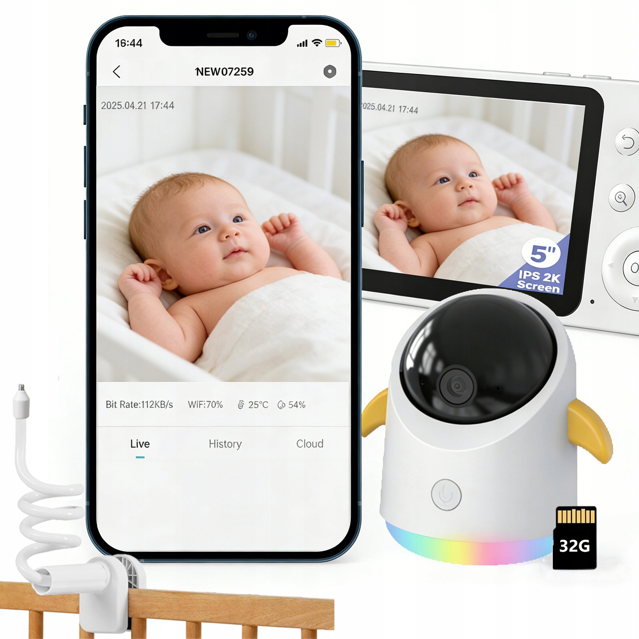 NANNY HOME WIFI CAMERA ROTATING MOTION TRACKING AND 4XZOOM NOTIFICATIONS