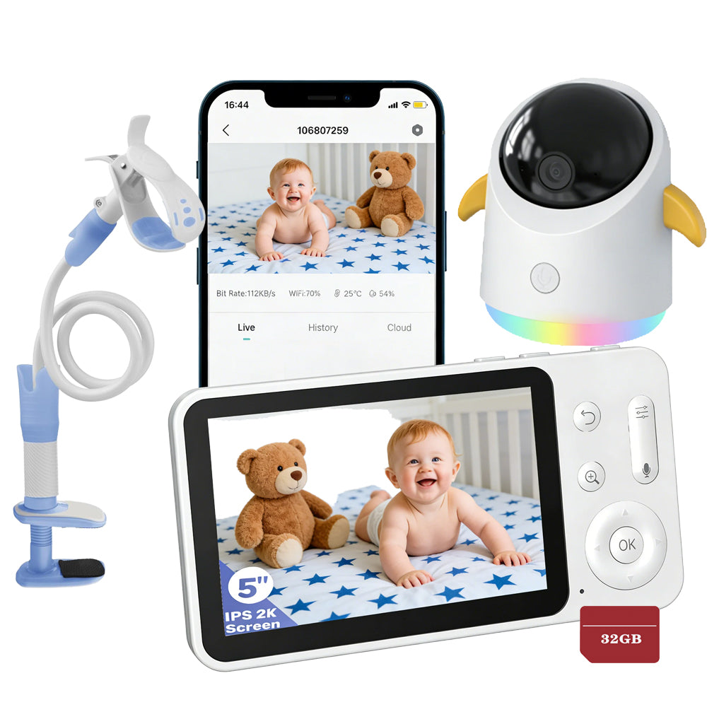 NANNY HOME WIFI CAMERA ROTATING WITH 32GB MEMORY CARD WITH CLIP HOLDER
