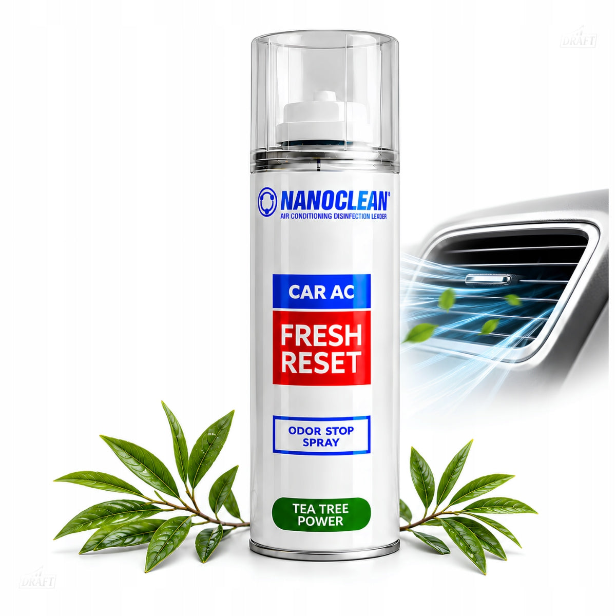 NANOCLEAN Pomegranate Car Air Conditioning Freshener, FRESH RESET