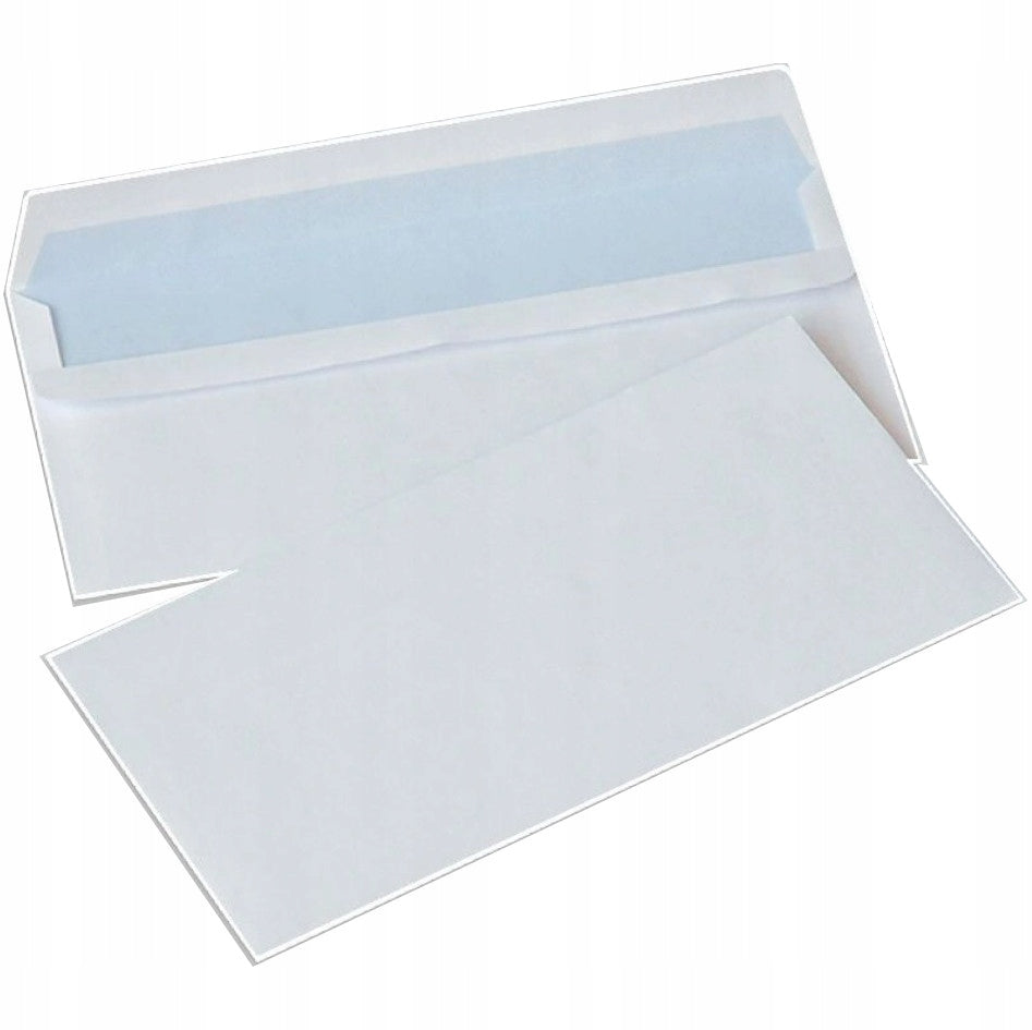 NARROW Adhesive ENVELOPES WHITE Classic BONG OFFICE ENVELOPE SET