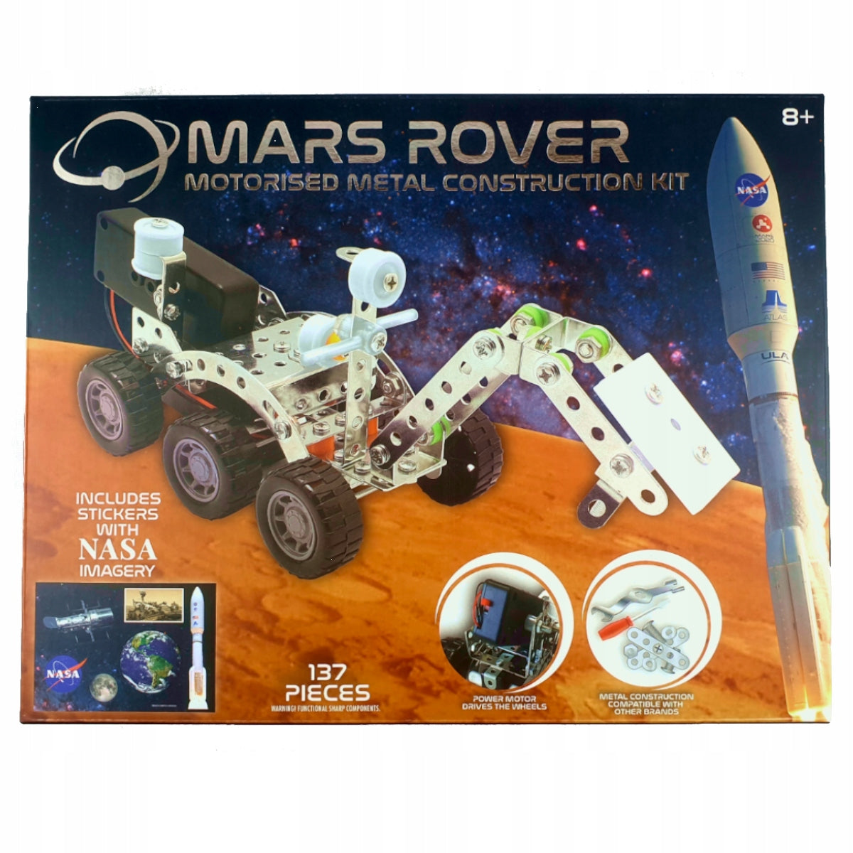 Metalinis konstruktorius NASA Savaeigis aparatas su varikliu, 137 dalys