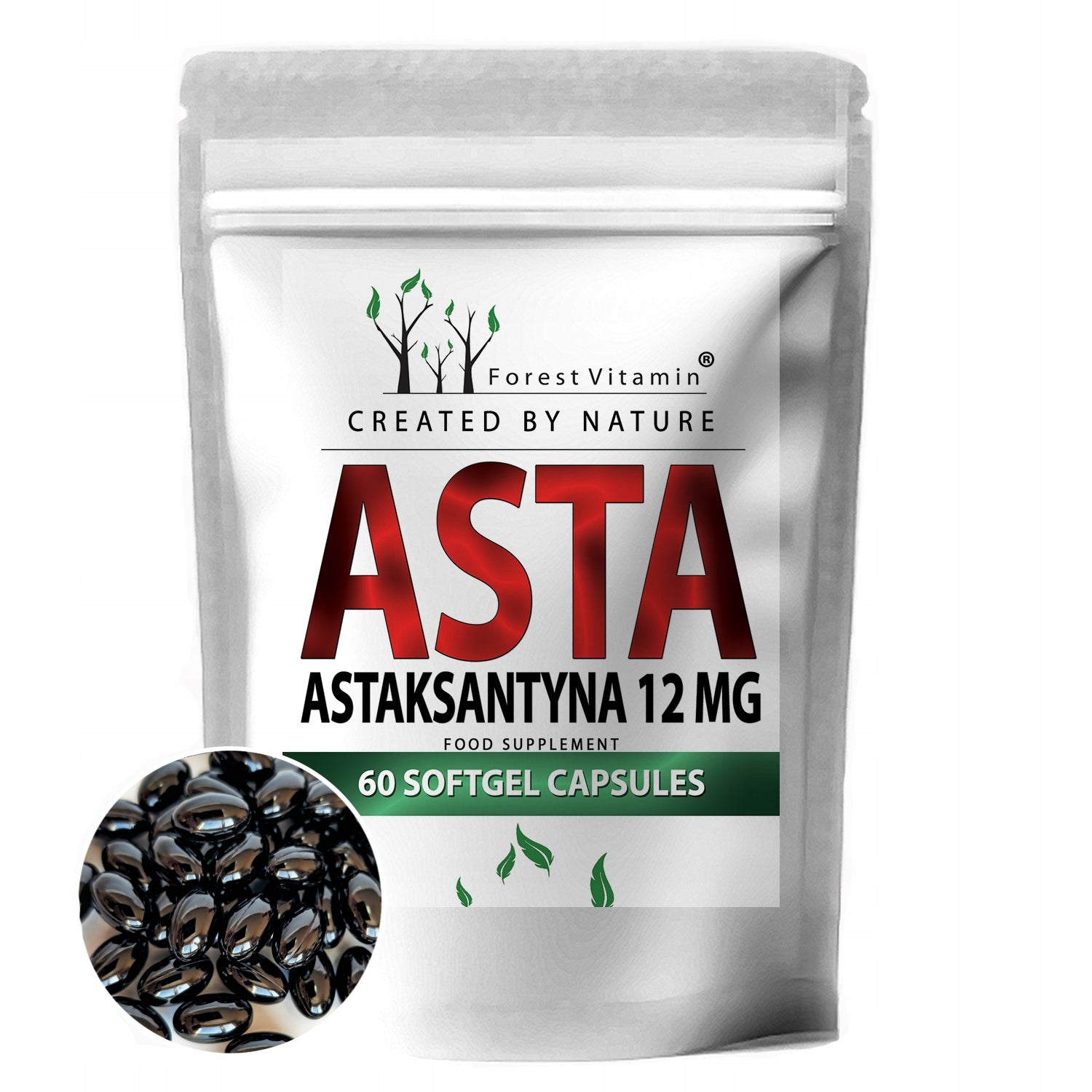 NATURAL ASTAXANTHIN 12MG 60 KAPS STRONG ANTIOXIDANT EYE SKIN SUPPORT