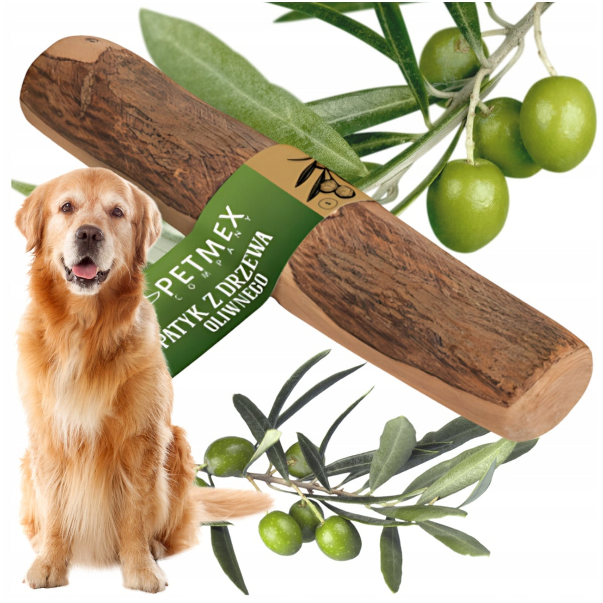 NATURAL DOG TEETHER OLIVE WOOD STICK WITHOUT SPLINTERS SMALL S