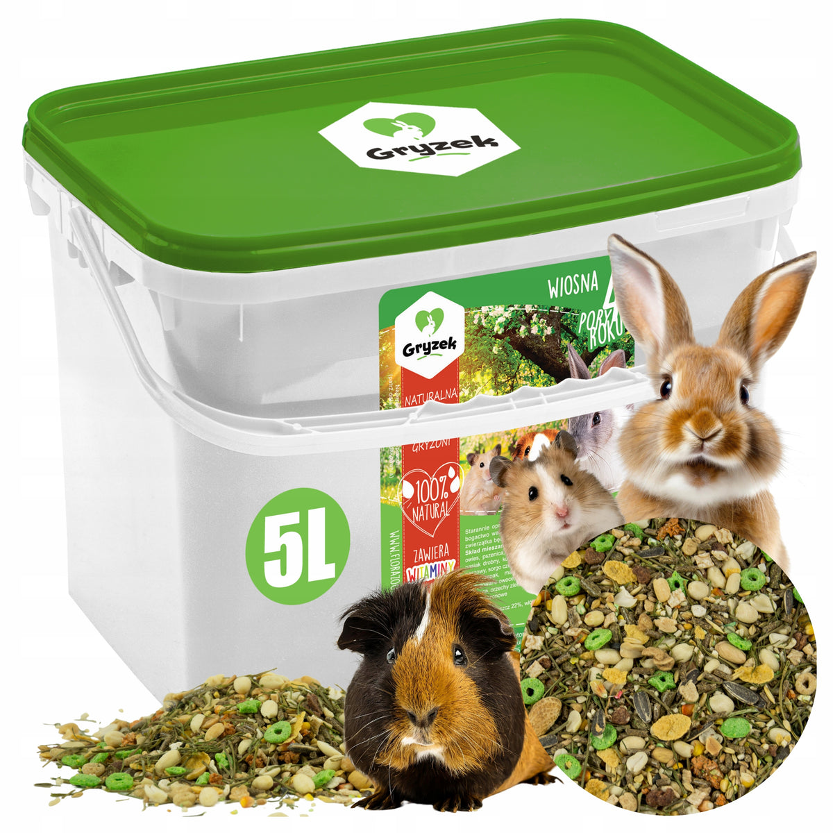 NATURAL FOOD FOR RABBIT PIG RODENTS 4 SEASONS SPRING 5L