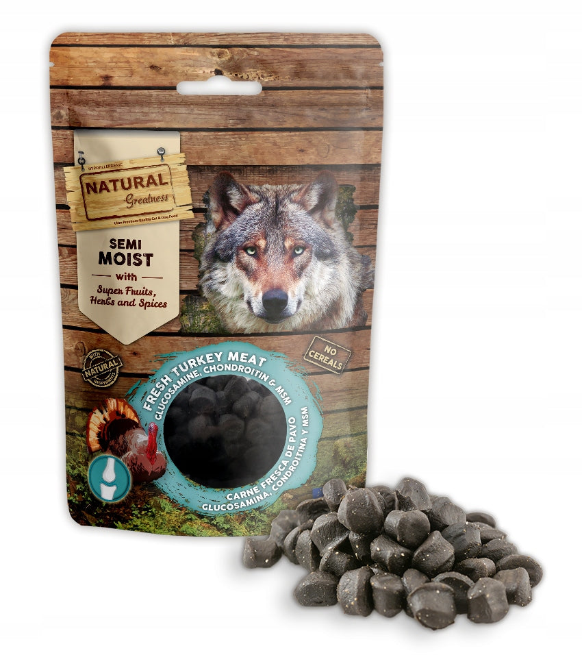 NATURAL GREATNESS BITS JOINT HEALTHY TREAT FOR DOGS FOR JOINTS 150G Flavor turkey