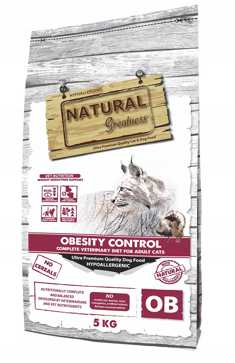 NATURAL GREATNESS OBESITY WEIGHT VETERINARY OVERWEIGHT CAT FOOD 5KG