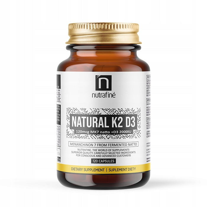 NATURAL K2 D3 120 KAP VITAMIN K2 NATTO MK-7 FORTE 120mcg OLIVE OIL