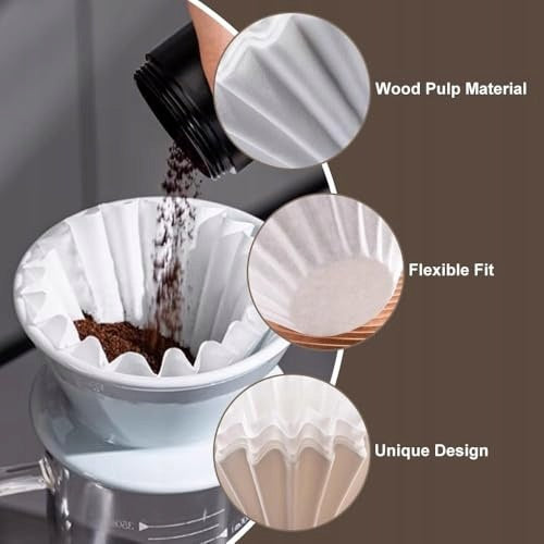NATURAL PAPER COFFEE FILTERS 200 PCS PER 2 4 CUPS FOR HOME Manufacturer code SWC5908151509845