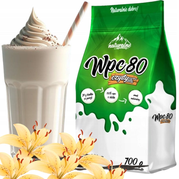 NATURAL PROTEIN powder concentrate WPC 80 without additives VANILLA 700g