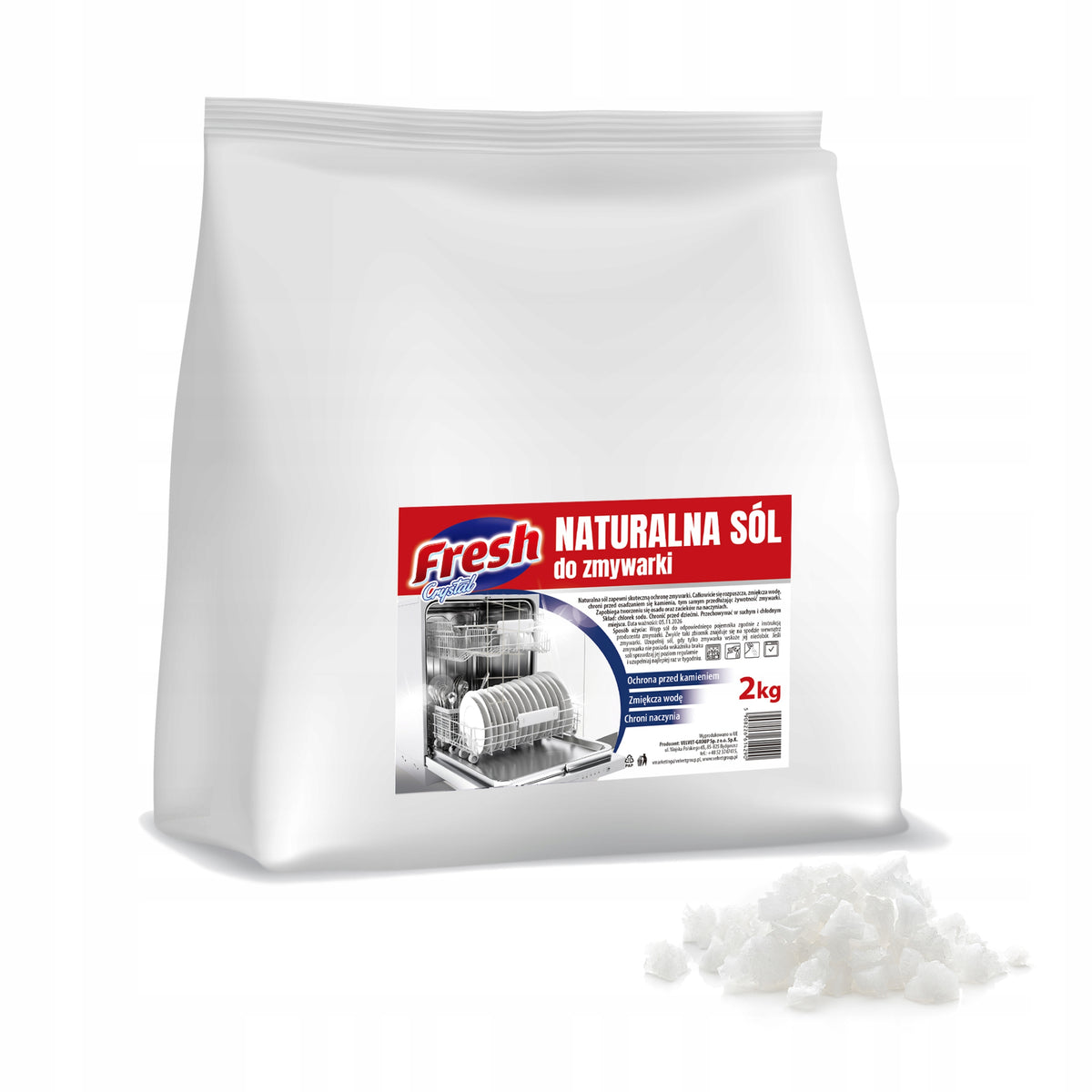 NATURAL SALT FOR DISHWASHERS FRESH CRYSTAL SALT GRANULES FOIL 2KG