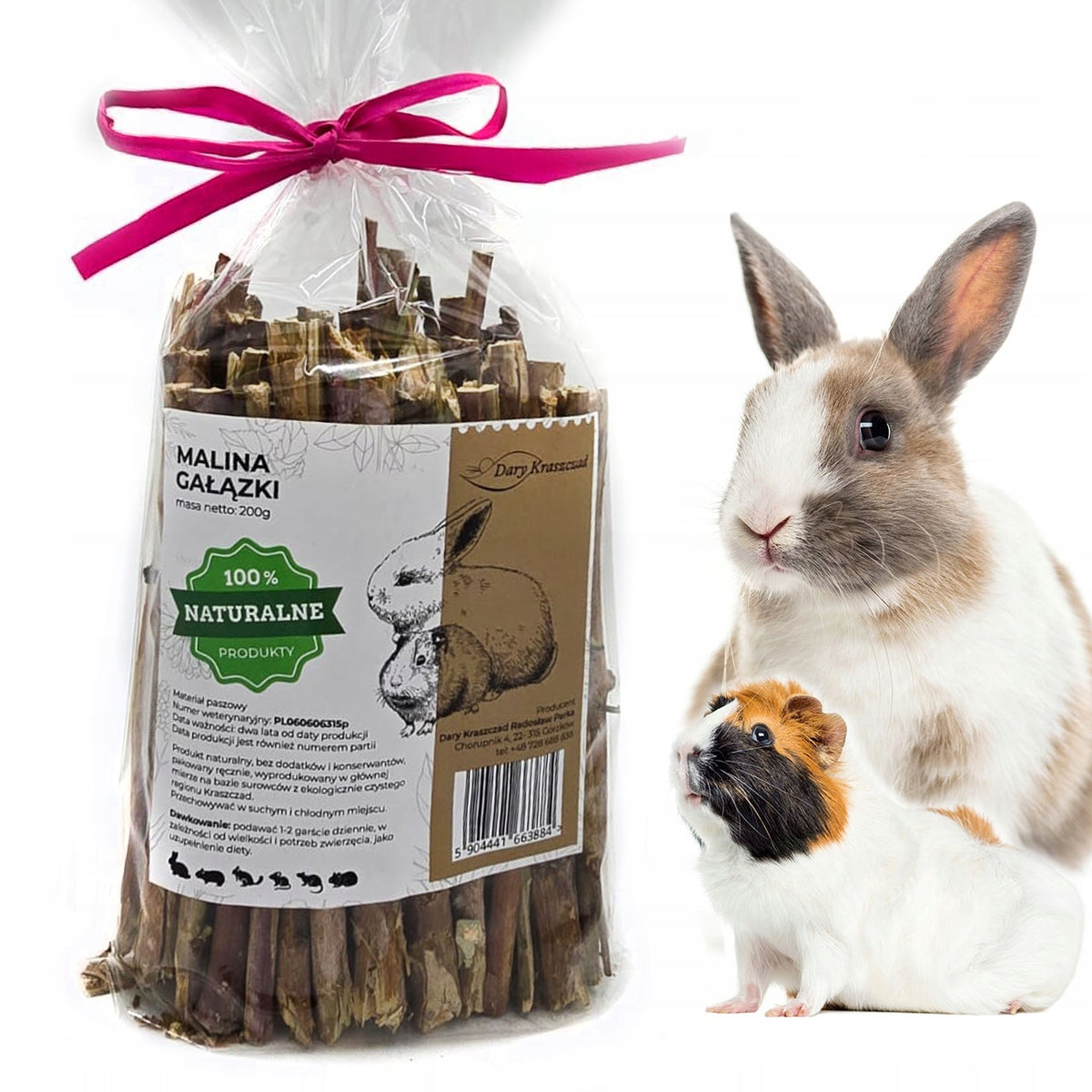 NATURAL SHOOTS RASPBERRY TWIGS FOR RABBITS RODENTS HEALTHY SNACK 200G