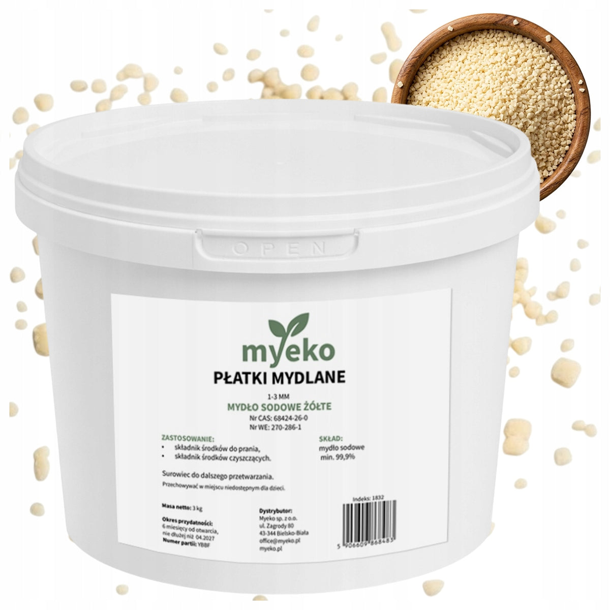 NATURAL SOAP FLAKES 1-3 mm FOR WASHING 3 kg