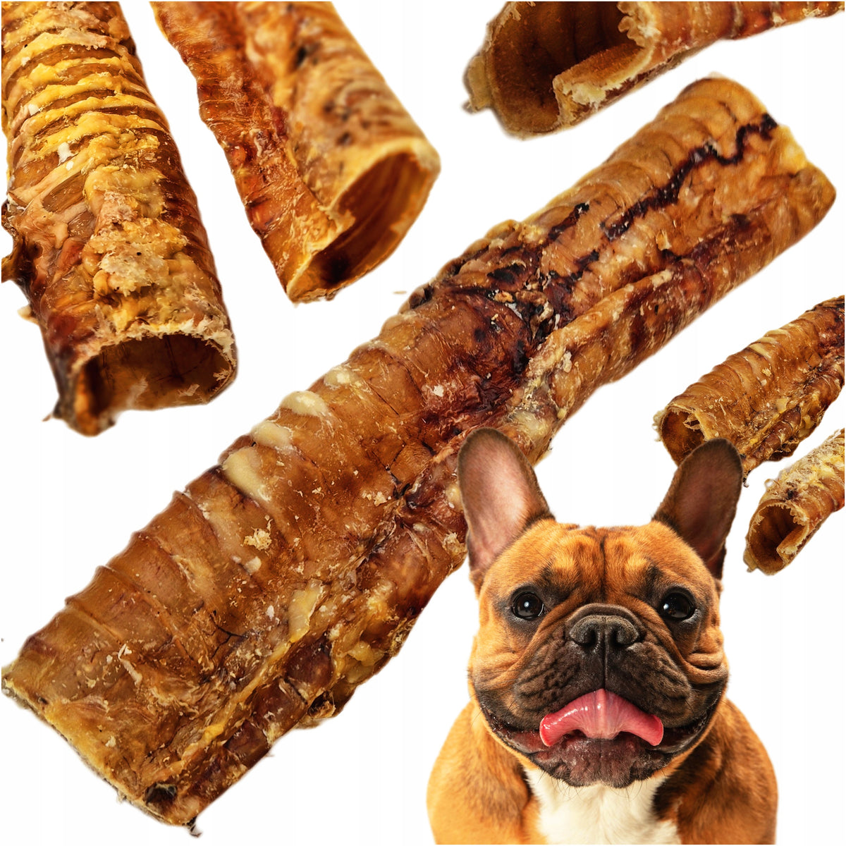 NATURAL TEETHER DOG TREATS TASTY TRACHEA BEEF CUT 25 CM
